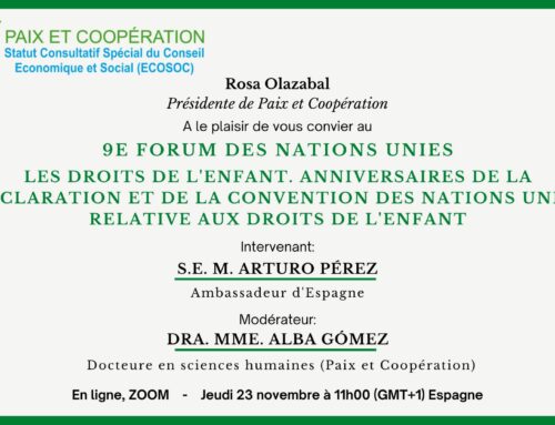 Invitation 9E Forum des Nations Unies – LES DROITS DE L’ENFANT. ANNIVERSAIRES DE LA DÉCLARATION ET DE LA CONVENTION DES NATIONS UNIES RELATIVE AUX DROITS DE L’ENFANT