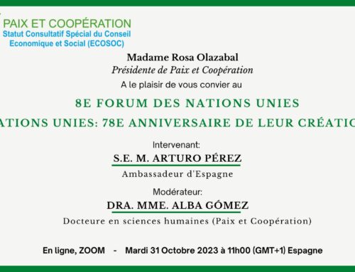 Invitation 8E Forum des Nations Unies – NATIONS UNIES: 78E ANNIVERSAIRE DE LEUR CRÉATION