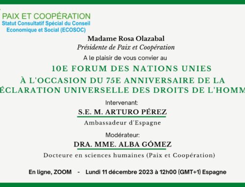 Invitation 10E Forum des Nations Unies – À L’OCCASION DU 75E ANNIVERSAIRE DE LA DÉCLARATION UNIVERSELLE DES DROITS DE L’HOMME